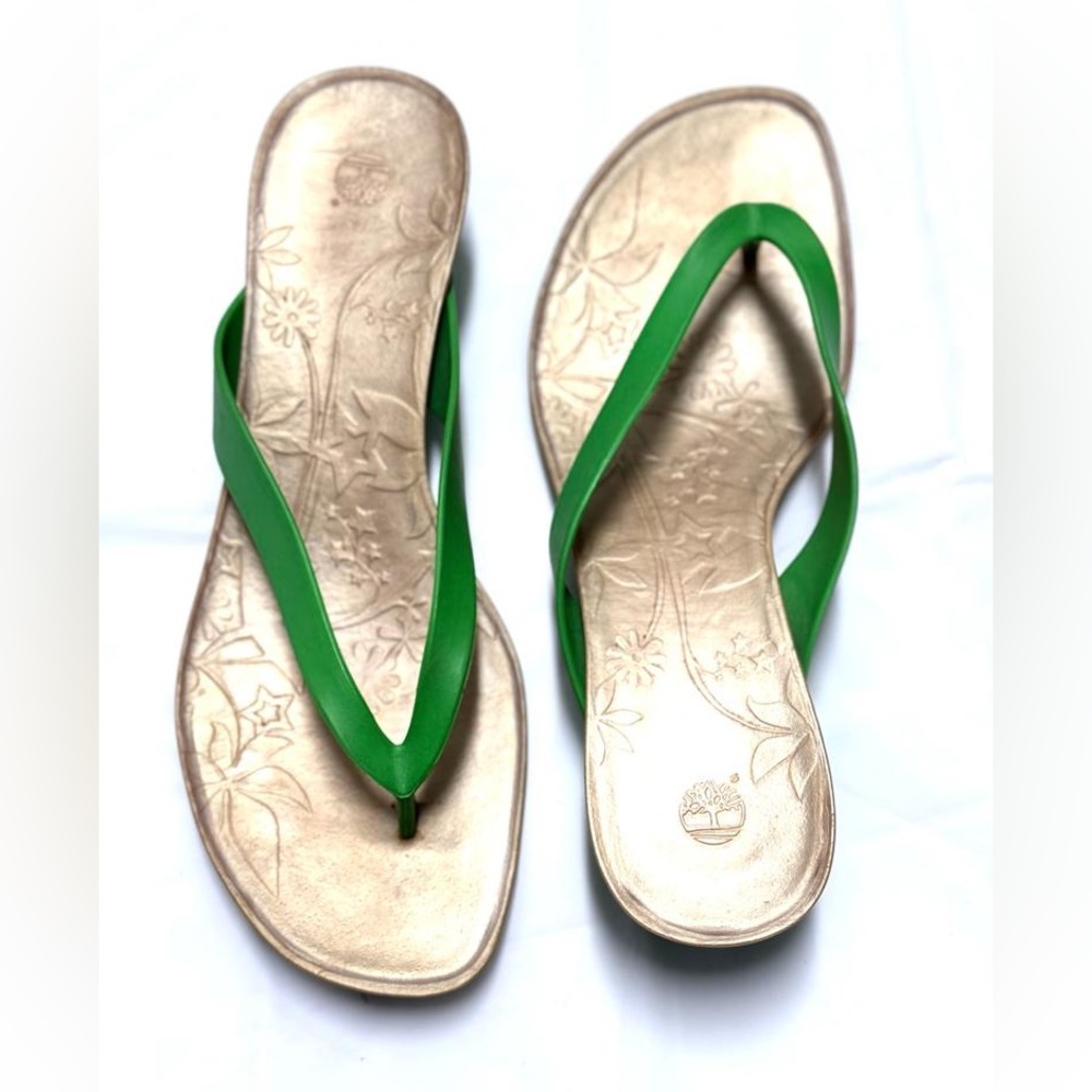 Timberland Gold and Green Women's Slippers